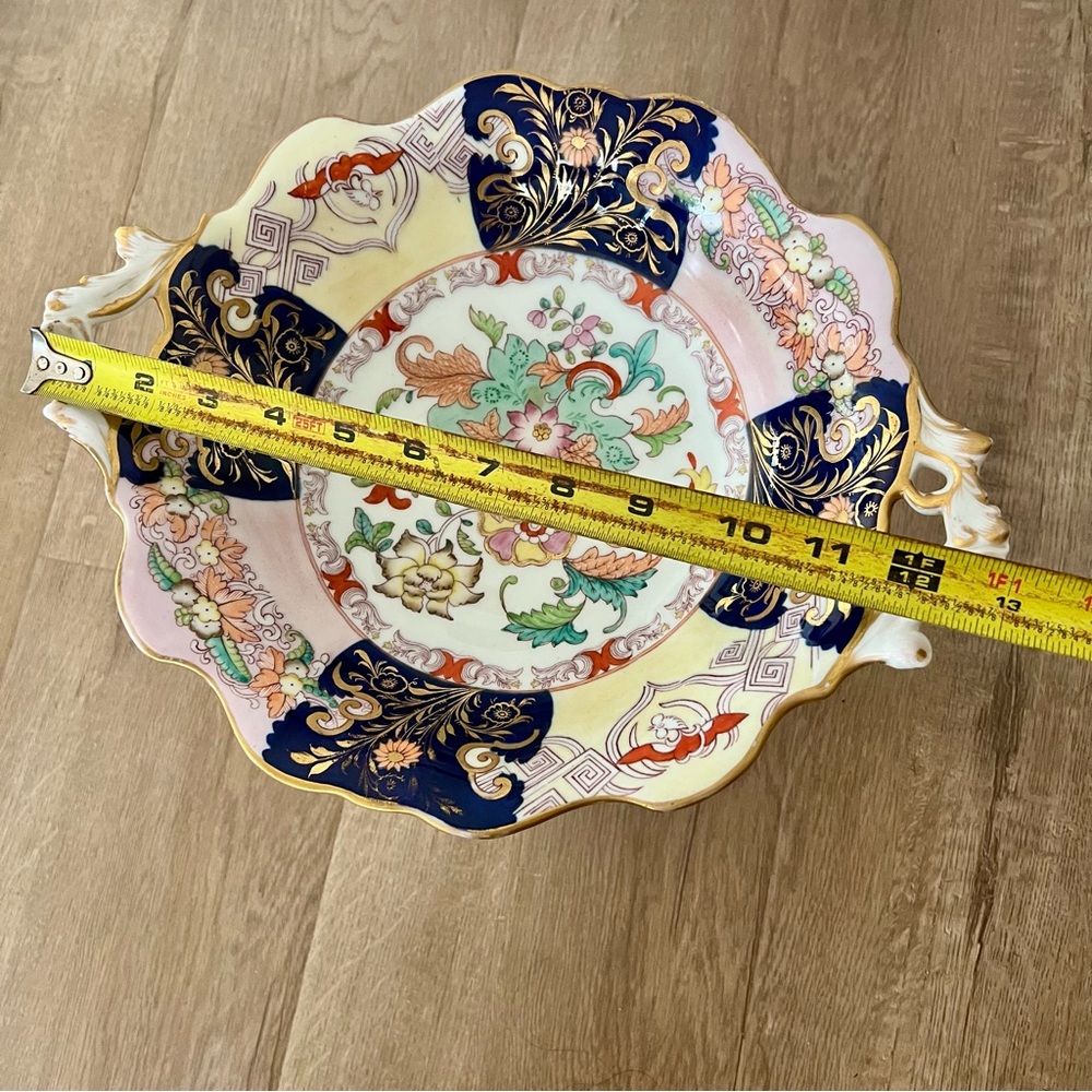 RARE Antique J Allsup 16 St Paul's Church Yard London Imari Footed Dish Plater - Picture 13 of 14